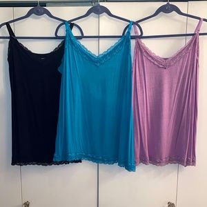 Lane Bryant Lace Trim Camis, Set of 3